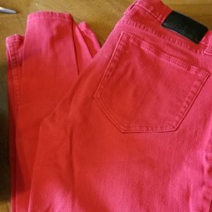 Rude skinny leg red jeans great shape button up